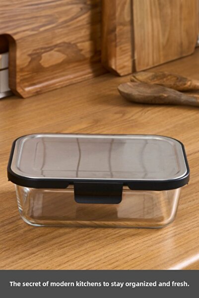Karaca Vera Glass Storage Container with Metal Lid 1040 ml