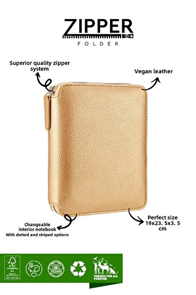 Victoria's Journals Zipper Folder Organizer Notebook A5 Lined