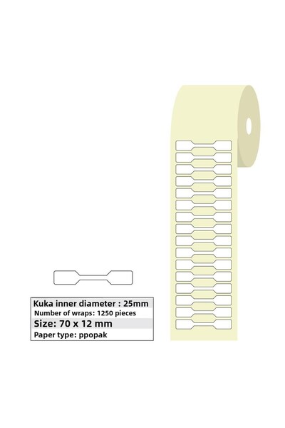 Tanex 1250 bucăți etichete opace pentru bijutier - rolă de 70x12 mm