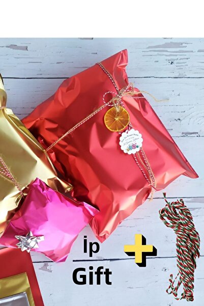 Dekals Set of 2 String 25x35 Red Adhesive Metallized Bag Metallic Red Pack 10 Pieces