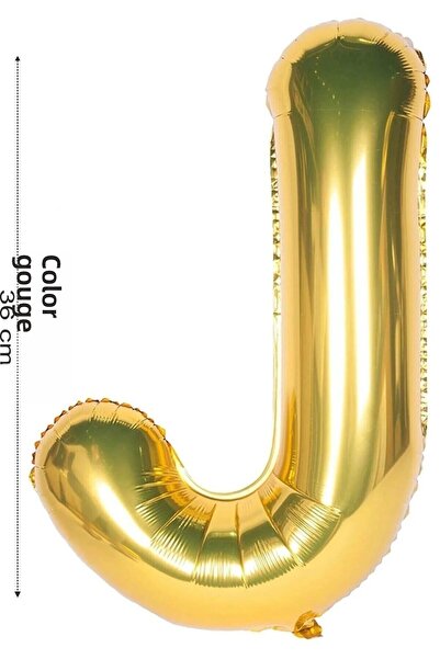 renk party Foil Balloon Letter J Helium Balloon 36 cm Gold Color - Letter J B...