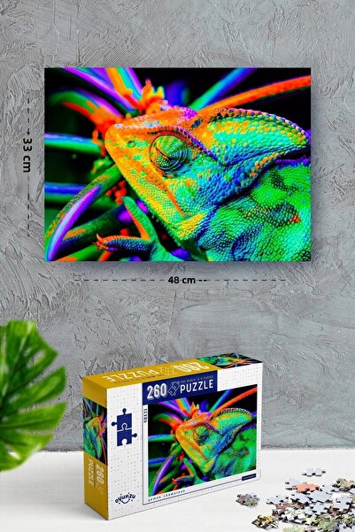 NT Handmade 260 Pieces Yemen Chameleon Puzzle with Glue and Rope Gift