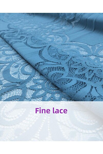 Kumaş Parça Geantă colorată din dantelă subțire albastră - 140 cm