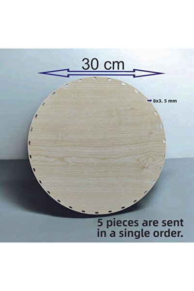 ASUDE HEDİYELİK Lemn crem 30 cm 5 buc Tavă din bambus Placă de tricotat Supla...