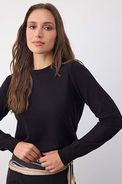 Trendyol Collection Wardrobe Essentials Pulover de bază din fire premium/negru | TWOAW26KZ00095