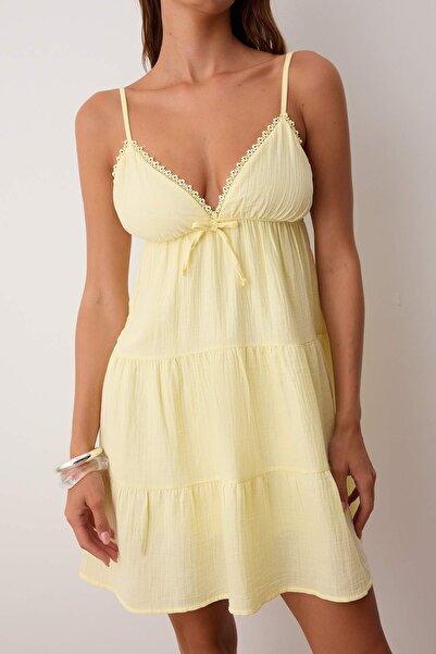 Trendyol Collection Yellow Straight Short / Mini Woven Dress Twoss25El00919