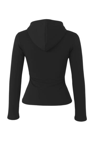 Trendyol Collection Jachetă sport neagră pentru scafandru/scuba tricotată THMAW26SK00005