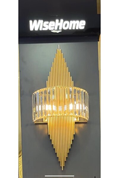 WiseHome Pilli Aplik Gold Renk Duvar Lambası Salon Koridor Otel Antre Dekoratif Aplikler
