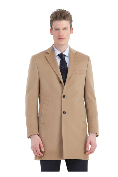 Ramsey Deve Tüyü Regular Fit Kelebek Yaka Klasik Dokuma Palto