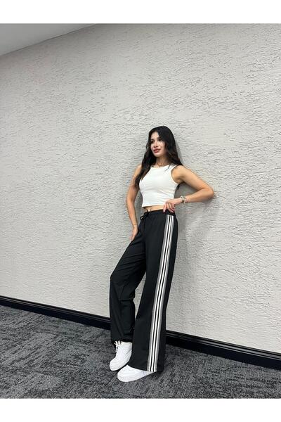 Miss Prova Wide Leg Sweatpants with Side Stripes Missea25067