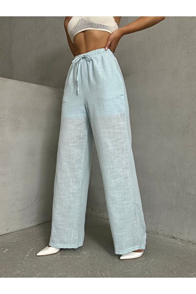 Miss Prova Waist Tie Detailed Linen Trousers Mısspnt2669