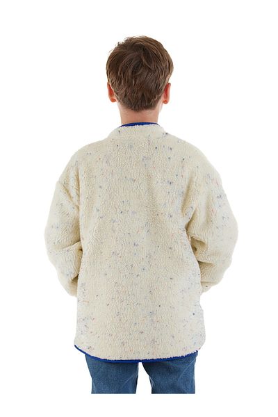 Denokids White Unisex Plush Coat for Girls and Boys