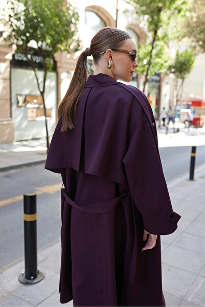 My Blog Plum Polyviscon Trench - 9476