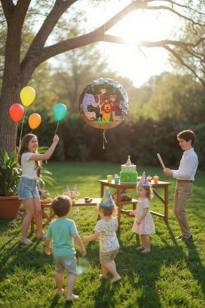 Genel Markalar Sevimli Hayvanlar Safari Temalı Pinyata Sopası Hediye Seçenekl...