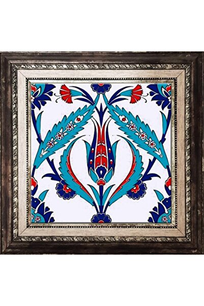 Armada Çini 20x20 Cm Ac 2 Kırmızı Lale Desenli İznik Çini Seramik Pano