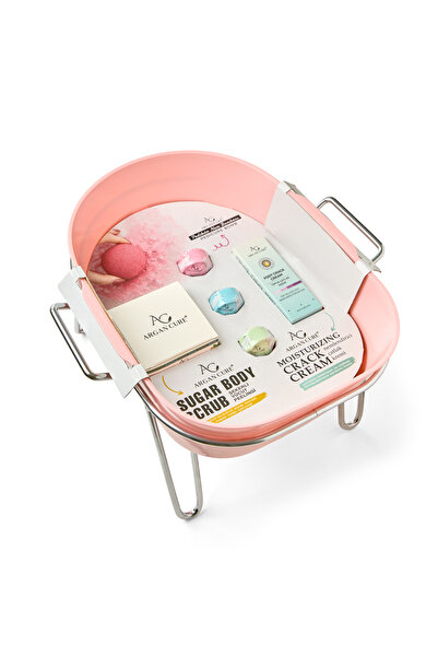 Argan Cure Foot Care Set with Chrome Coffee Table