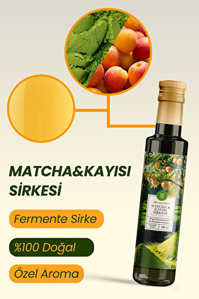 Mim and More Matcha & Kayısı Sirkesi - Doğal Fermantasyon, %100 Doğal, Katkısız, 250 ml