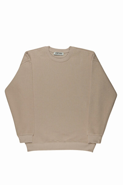 By Caspita Fashion Lenithra Basic Oversize Bej Унісекс Світшот