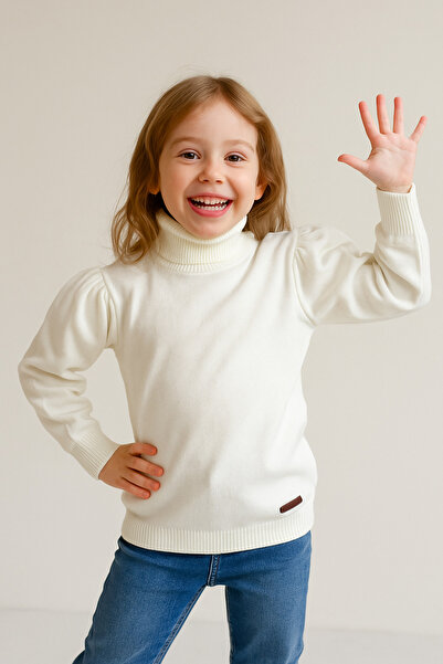 Hilal Akıncı Kids Pulover pentru fete cu gât roscat