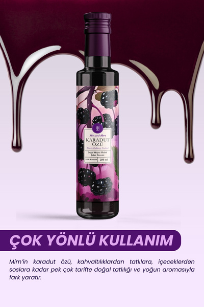 Mim and More Karadut Özü - %100 Doğal, Katkısız, Şeker İlavesiz, 250 ml