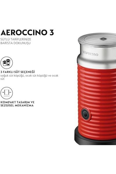 Nespresso Aeroccino 3 Milk Frother for 120ml Creamy Milk Foam and 240ml Hot Milk