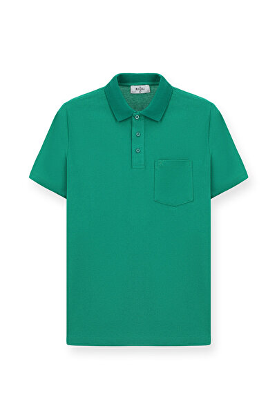 Kiğılı Tricou din bumbac cu decolteu polo