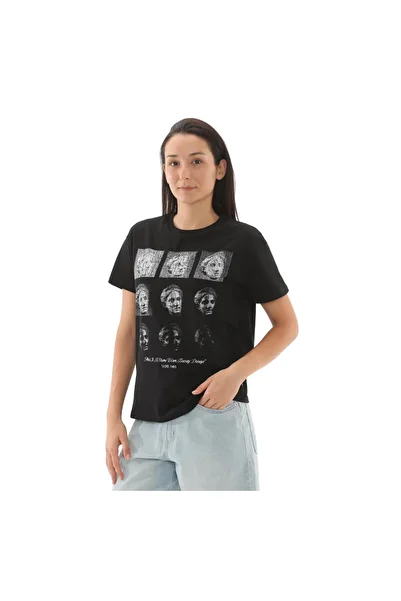 Vans 000Mcrblk1-R Decay Oversized Ss Women's T-Shirt Black