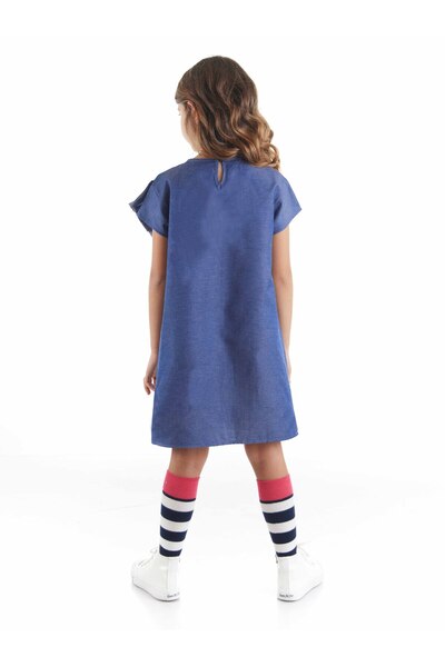 MSHB&G Blue Three Friends Woven Summer Girl's Dress