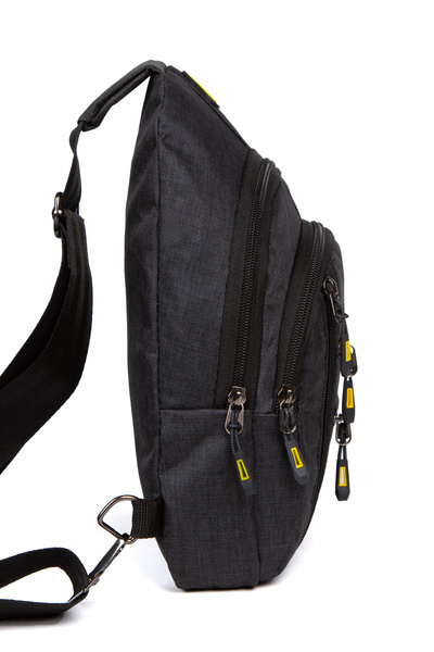 Newish Geantă pentru urechi din material textil unisex, cu priză USB, cu curea, multifuncțională, neagră