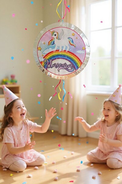 Genel Markalar Unicorn Temalı Katlanabilir Pinyata Ve Sopası