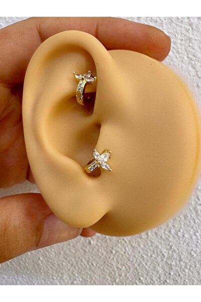 Arescollection zirkon taşlı 1 adet 6 mm tragus rook mini halka piercing