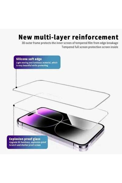 Generic Iphone 16 Screen Protector – Curved 9H Tempered Glass | Full Cover | Anti-Fingerprint | Easy Insta