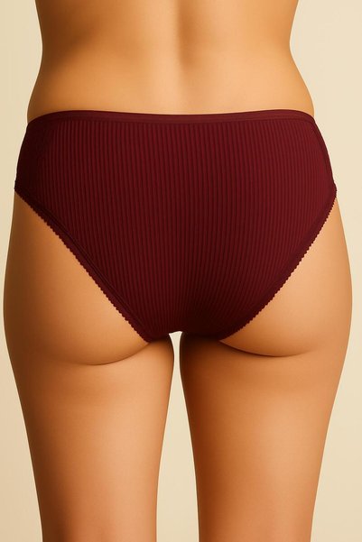 MAVİ QUMSAL Front Back Ribbed Lace Trim Bikini Set of 3