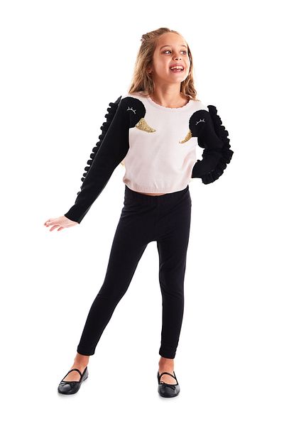 MSHB&G Swan Girl's Sequin Embroidered Knitwear Sweater