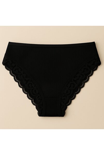 MAVİ QUMSAL Beli Dantelli Bikini 3'lü Set