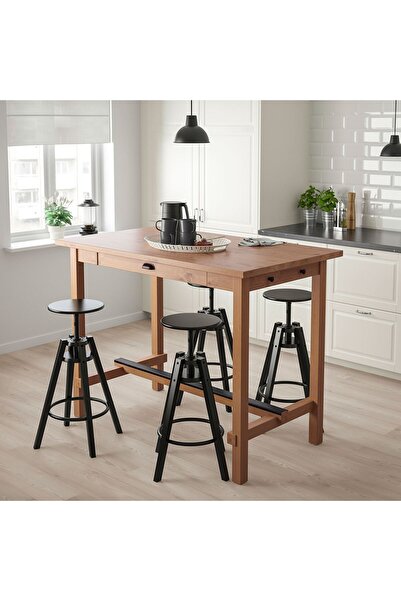IKEA bar masası, antika vernik, 4 kişilik, 140x80 cm