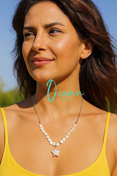 OCEANDESING قلادة من الفولاذ الطبيعي موديل نجمة