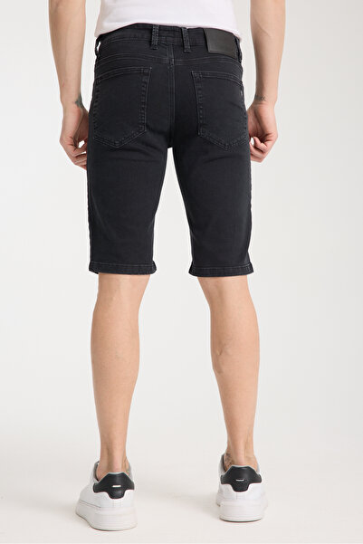 muzzo jeans Erkek Koyu Gri Kot Şort