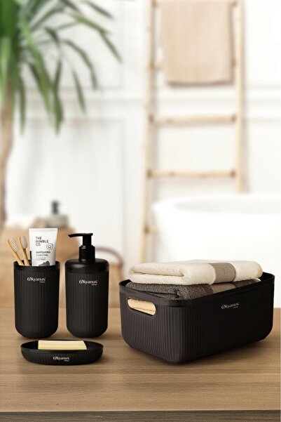 Okyanus Home مجموعة حمام Linea Box مكونة من 4 قطع