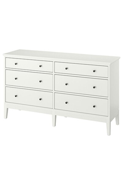 IKEA 6 çekmeceli şifonyer, beyaz, 162x95 cm Genişlik: 162 cm Derinlik: 50 cm Yükseklik: 95 cm