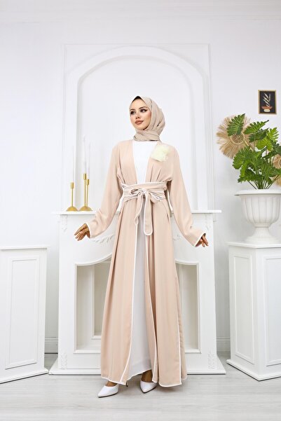 White Corner 3050 ÇİÇEK DETAYLI ABAYA