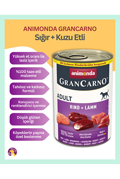 Animonda GranCarno Sığır ve Kuzu Etli Yetişkin Köpek Konservesi 400 gr