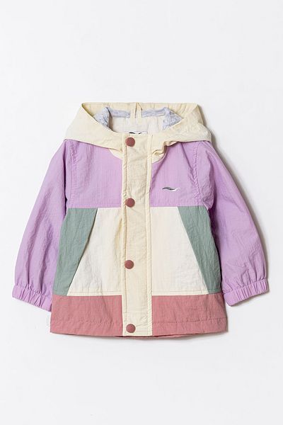 Verscon Girl's Hooded Lined Raincoat with Snap Fasteners and Zipper Closure 1 - 5 Years