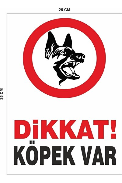 starthediyelik 25x35 سم "انتبه! لافتة تحذيرية "لديني كلب" - طباعة فويل على فو...