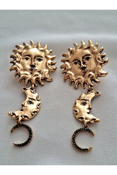 CION JEWELRY أقراط نسائية غامضة ذات مظهر عتيق مع شكل الشمس – مجوهرات بوهيمية