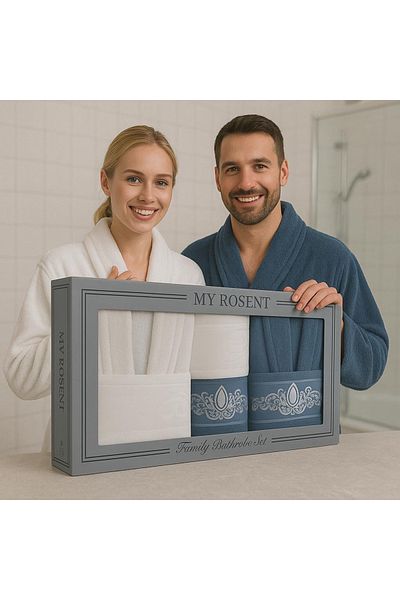 Fiesta Women's Men's Family Bathrobe Set 100% Cotton
