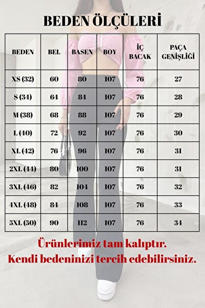 CNRCollection Kadın Siyah Esnek Likralı Yüksek Bel Iç Göstermez Krep Kumaş Toparlayıcı Ispanyol Paça Tayt Pantolon