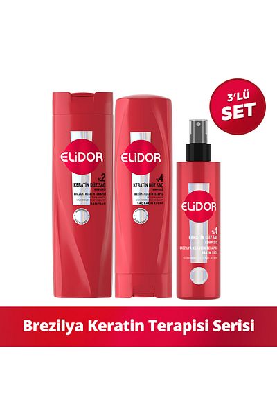 Elidor Brazilian Keratin Therapy Hair Care Series Set of 3