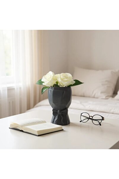 BASSDEKOR Beton antracit - Vasă cu panglică