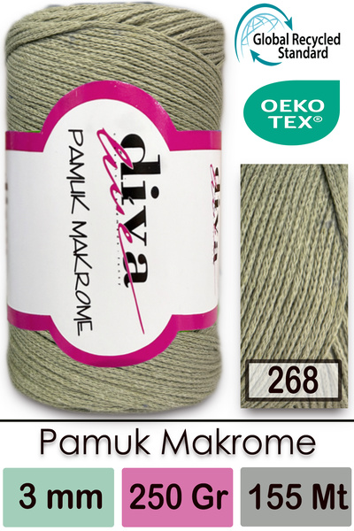 Diva İplik Diva Pamuk Makrame 268 Mold Green
